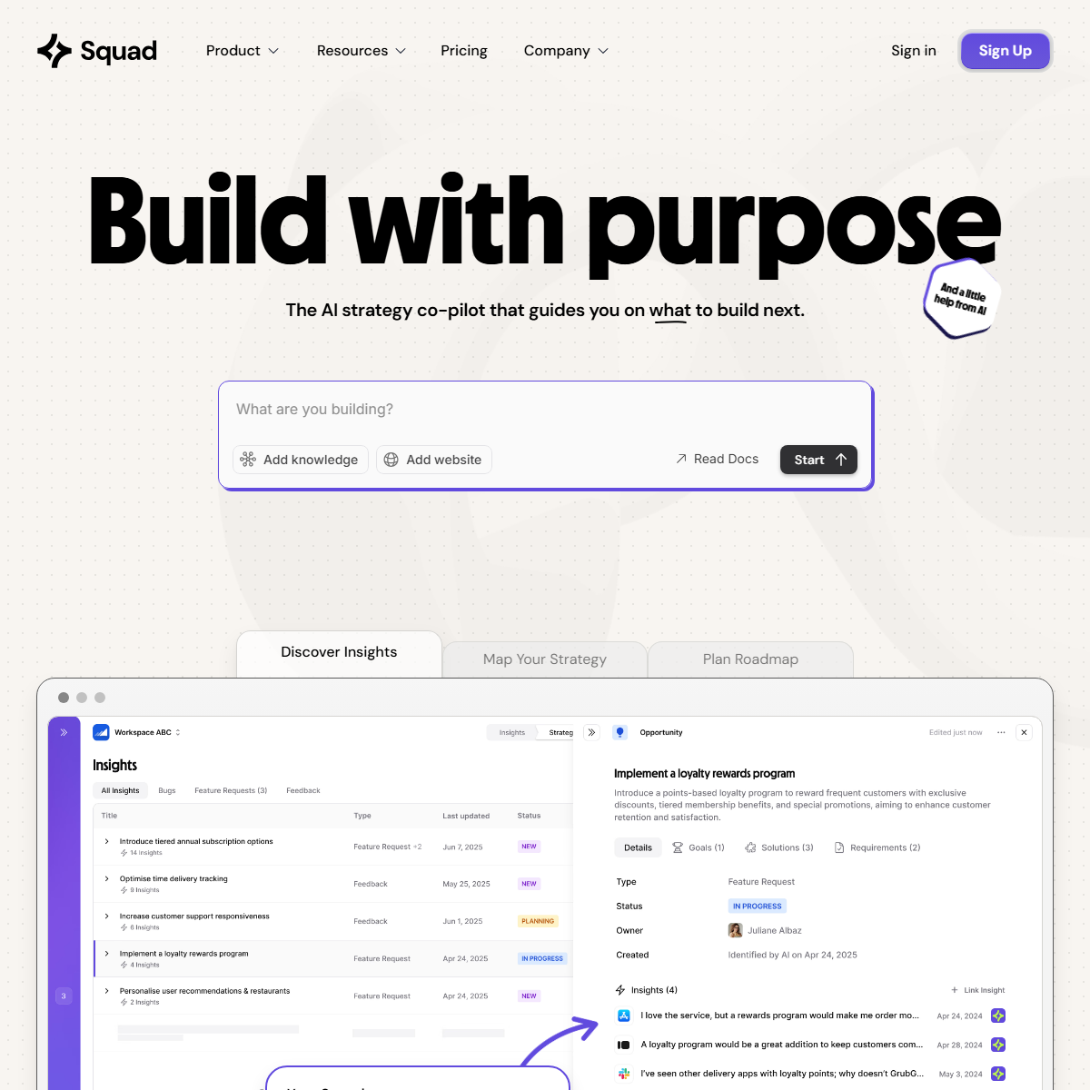 Squad AI - project management Tool