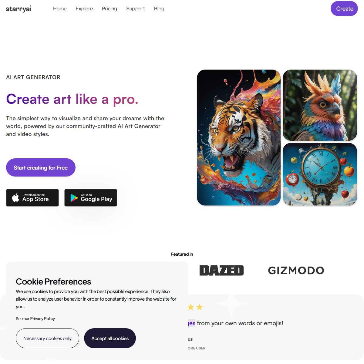 StarryAI - text to image Tool