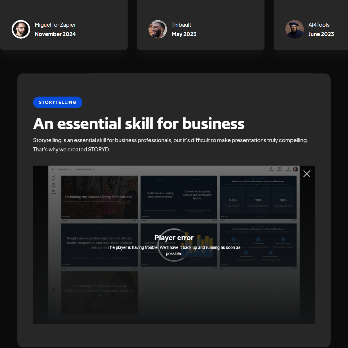 STORYD - presentations Tool Screenshot