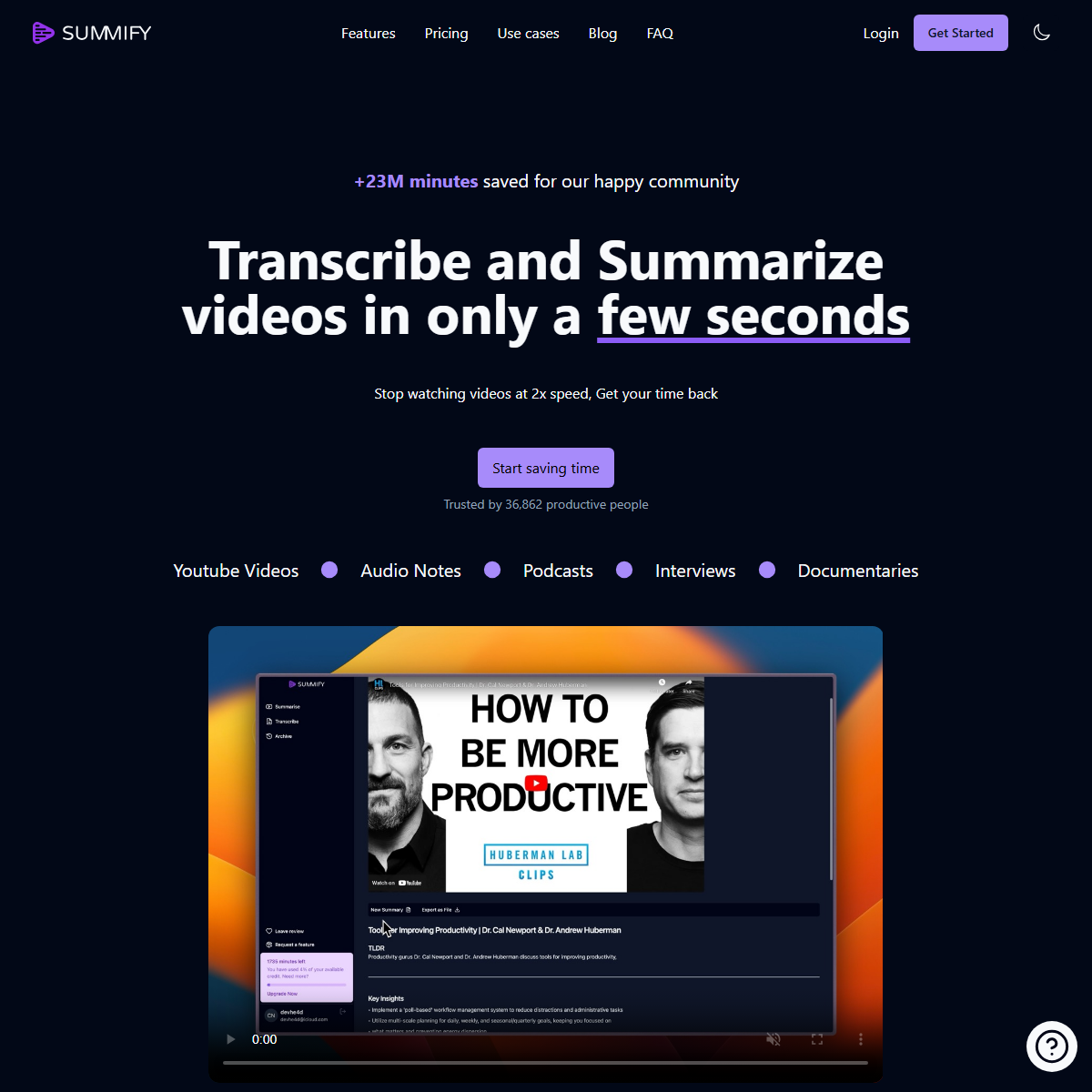 Summify - summarizer Tool Screenshot