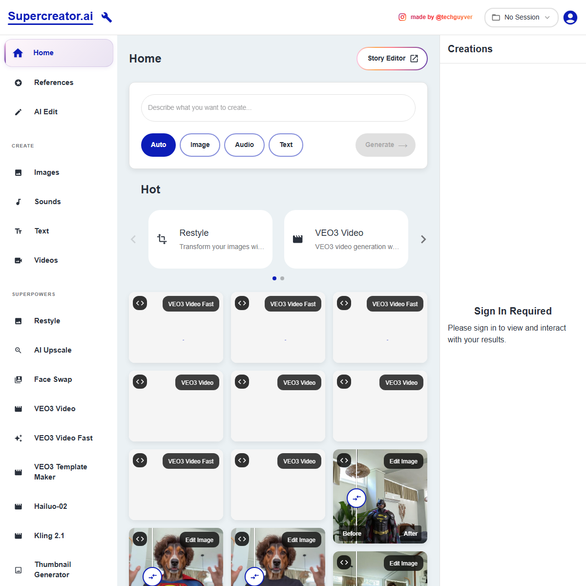 SuperCreator - video editing Tool Screenshot