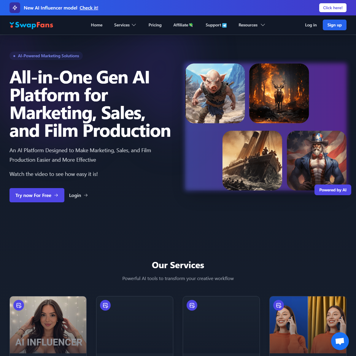 SwapFans - social media Tool Screenshot