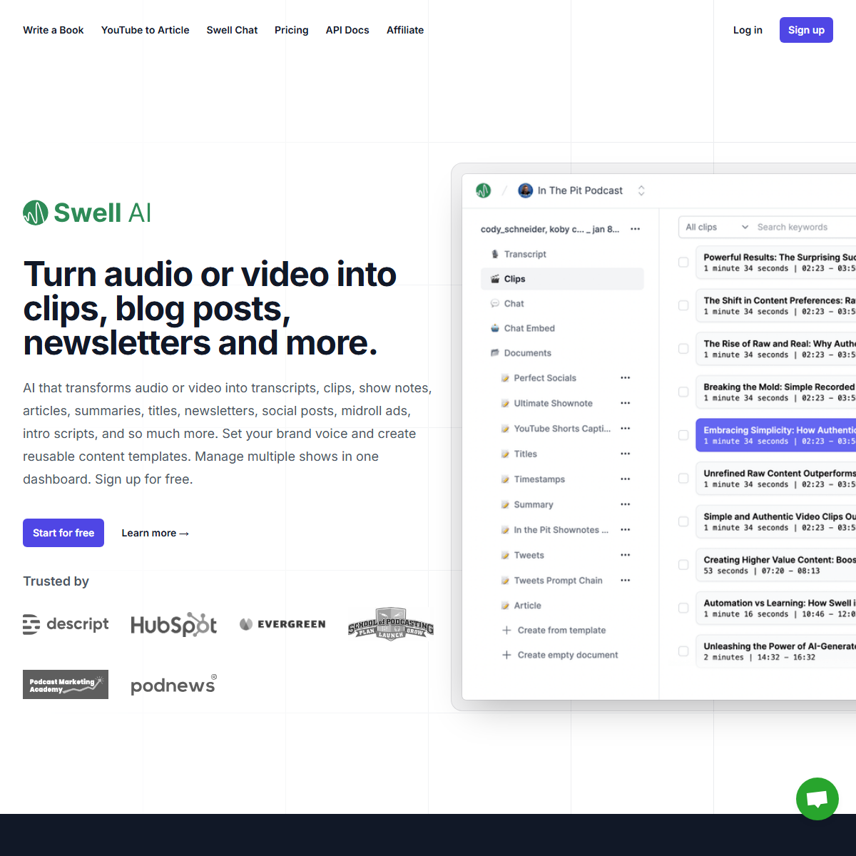 Swell AI - marketing Tool Screenshot