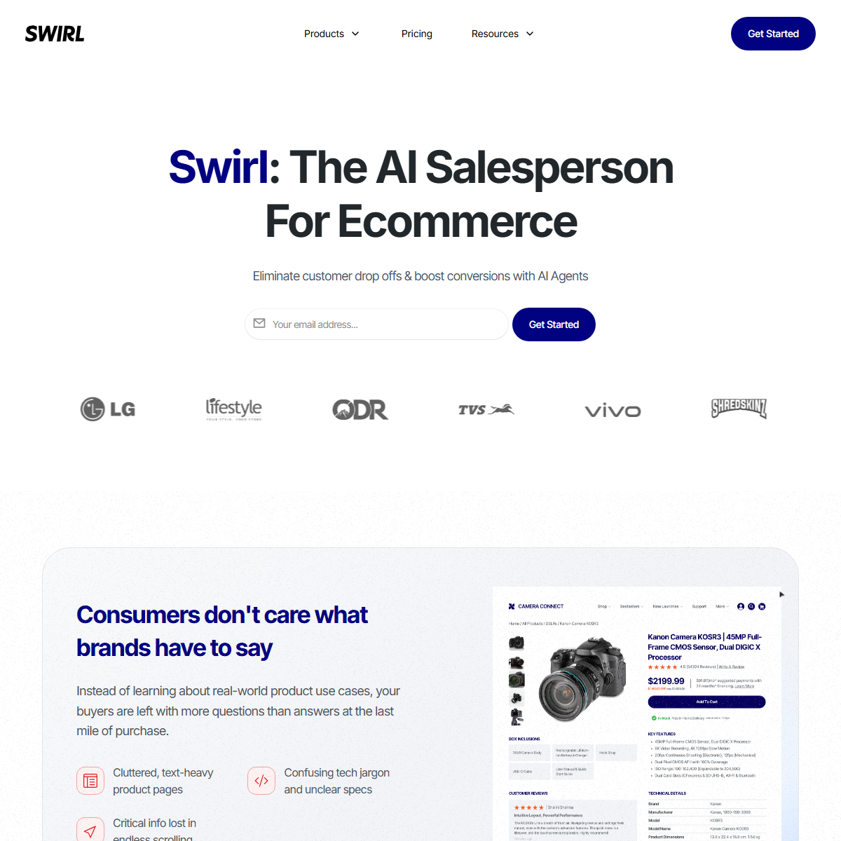 SWIRL - e-commerce Tool Screenshot