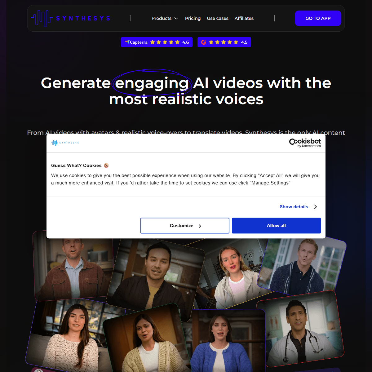 Synthesys Studio - video generators Tool Screenshot