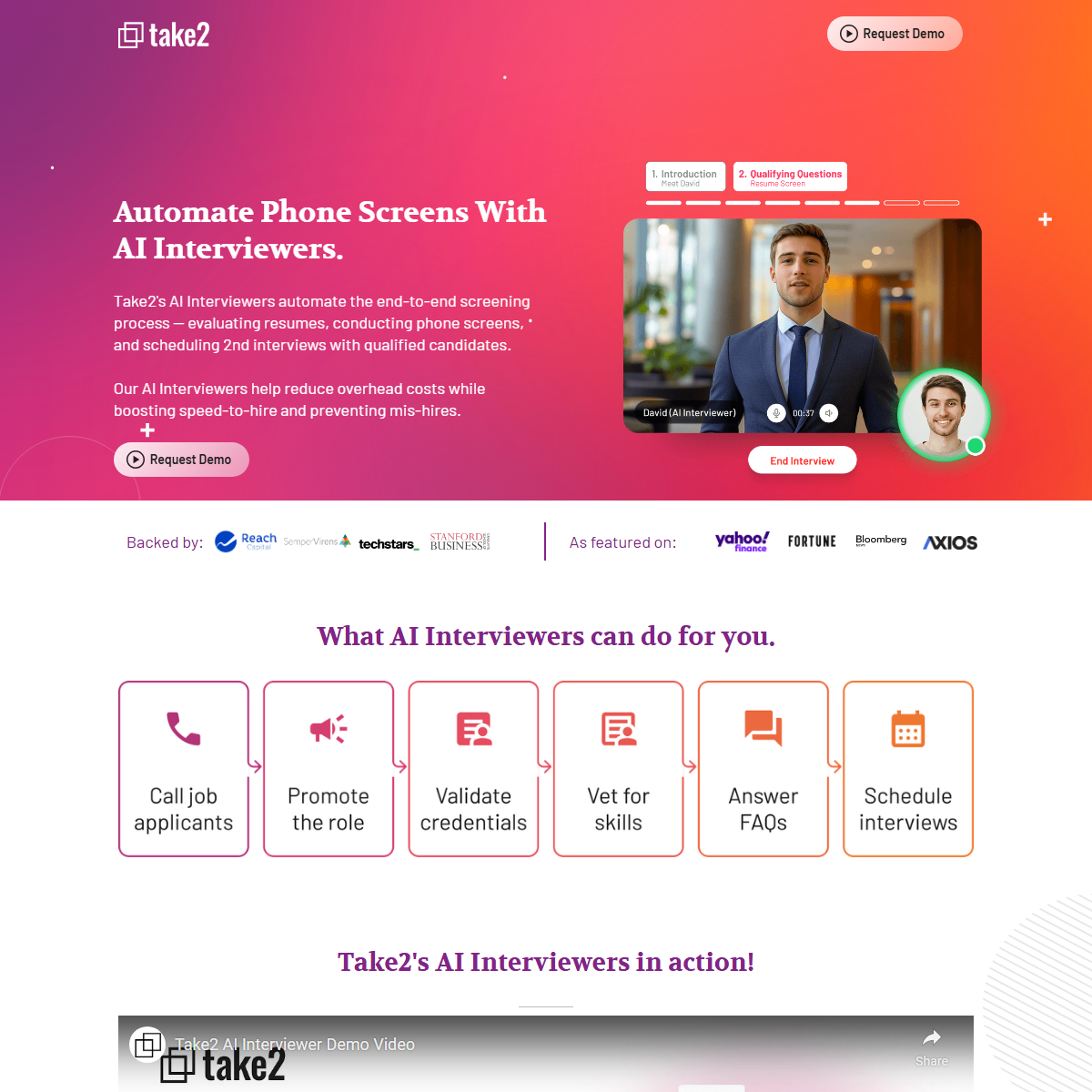 Take2 AI - sales assistant Tool Screenshot
