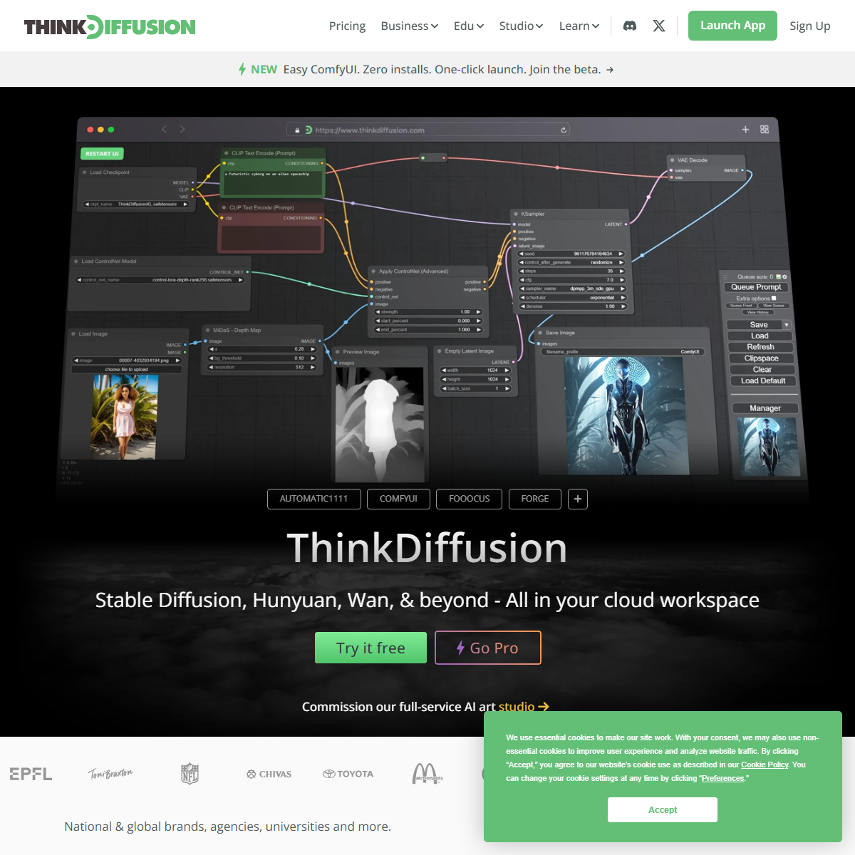 Thinkdiffusion - image generators Tool Screenshot