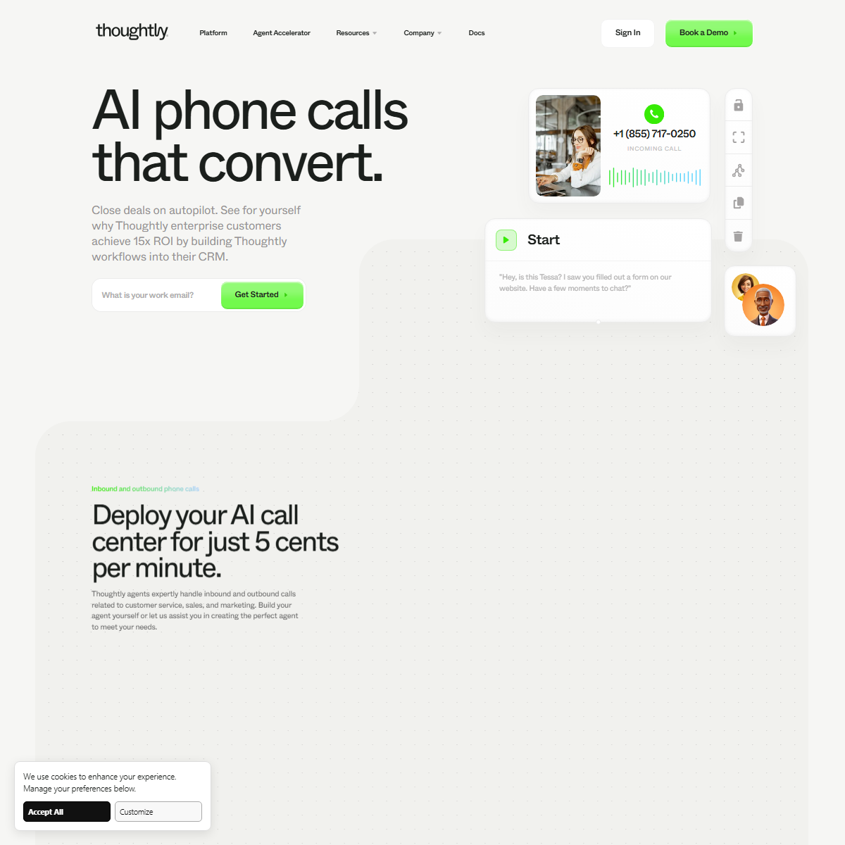 Thoughtly - AI agents Tool Screenshot