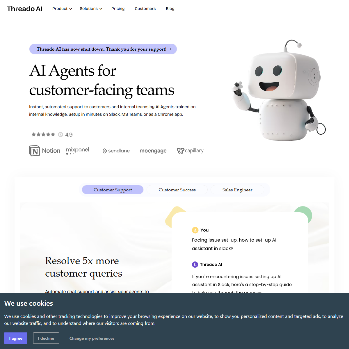 Threado AI - customer support Tool