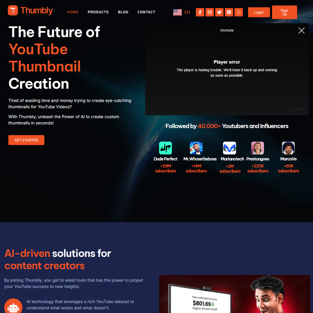 Thumbly - social media Tool Screenshot