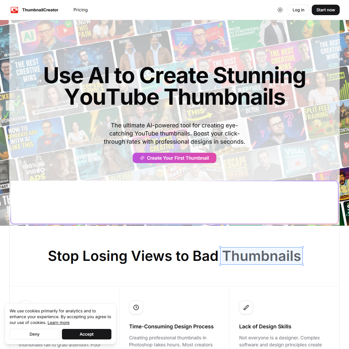 ThumbnailCreator.com - social media Tool Screenshot