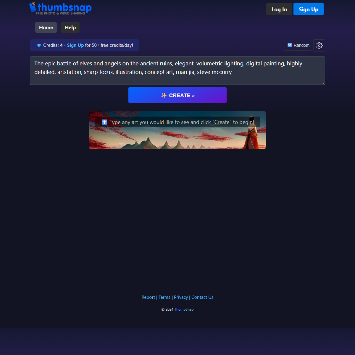 Thumbsnap - image generators Tool Screenshot