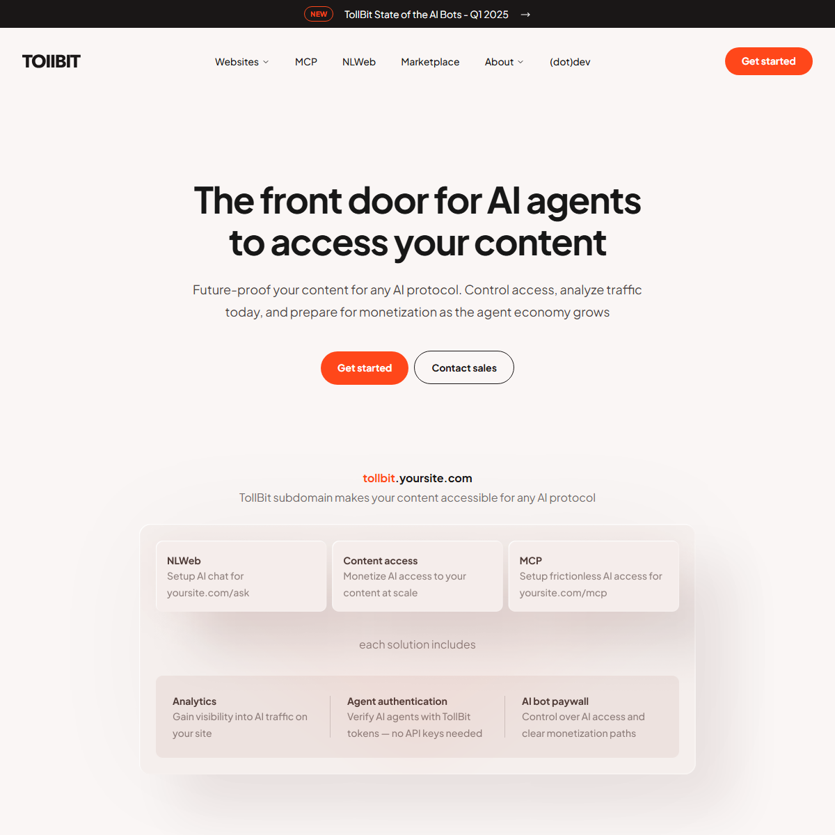 TollBit - AI agents Tool Screenshot