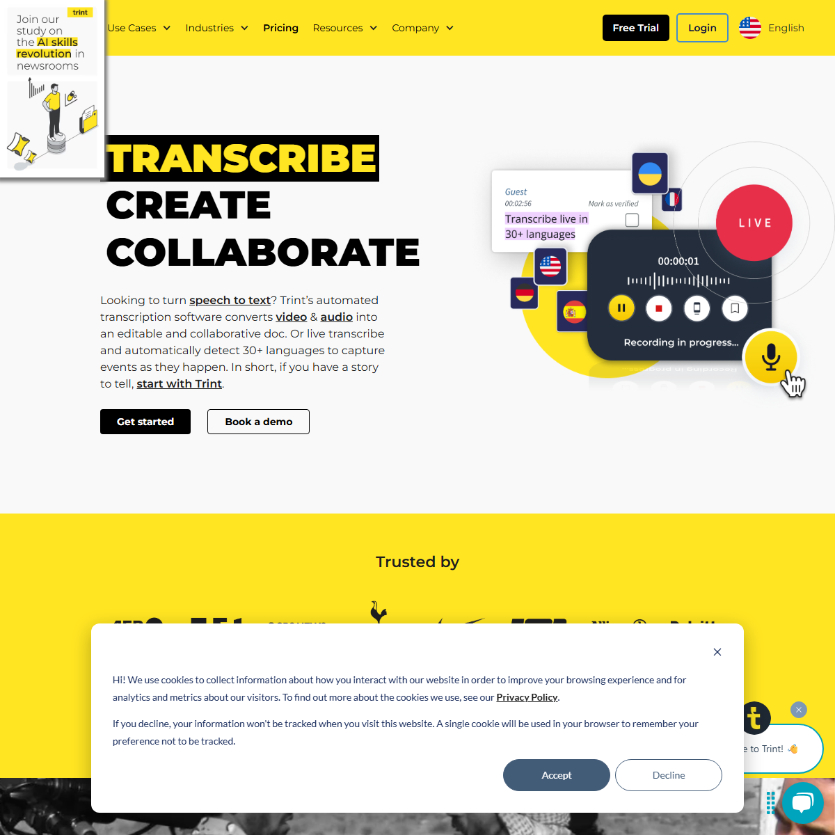 Trint - transcriber Tool