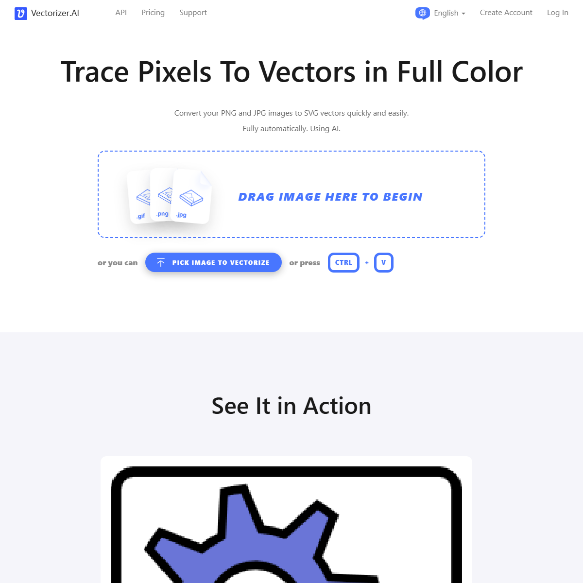 Vectorizer.ai - design generators Tool Screenshot