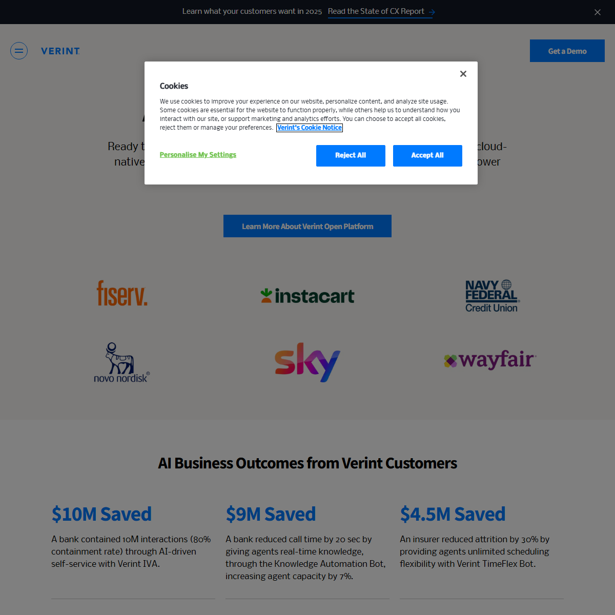 Verint - customer support Tool Screenshot