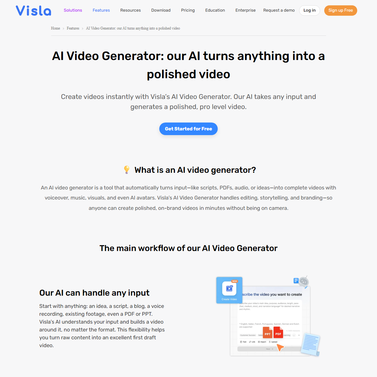 Visla - video generators Tool Screenshot
