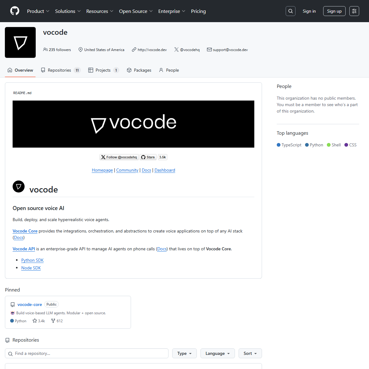 vocode - customer support Tool