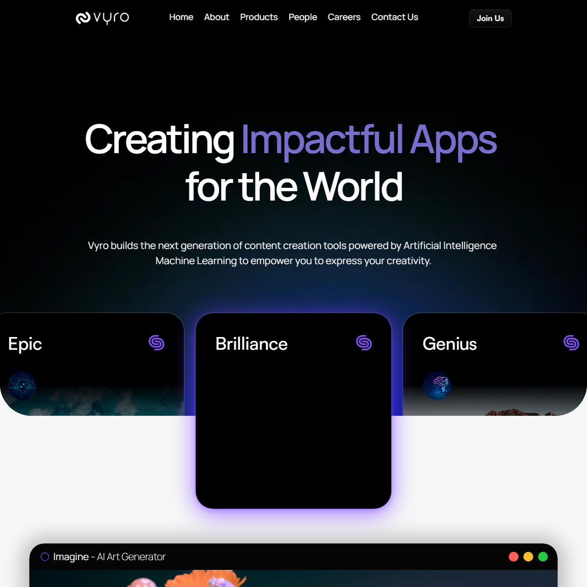 Vyro AI - marketing Tool Screenshot