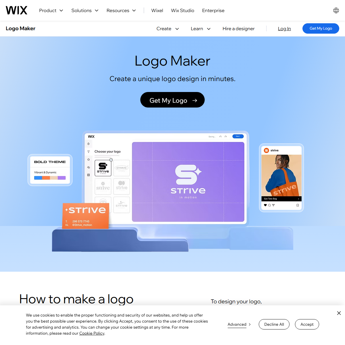 Wix Logo Maker - logo generator Tool Screenshot