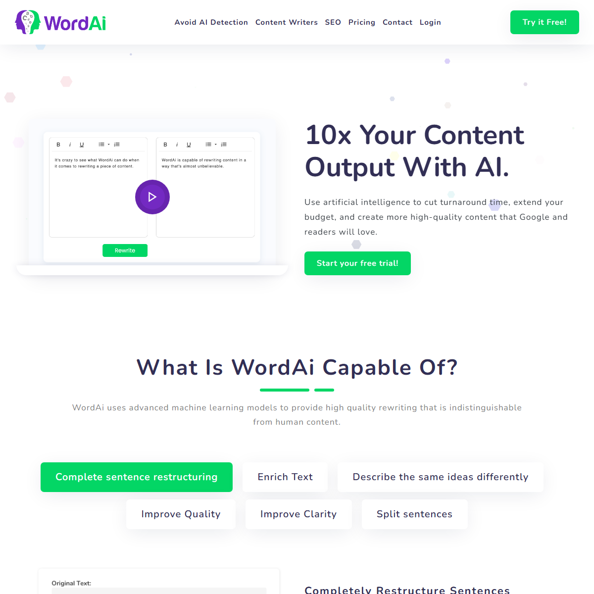 WordAI - copywriting Tool Screenshot