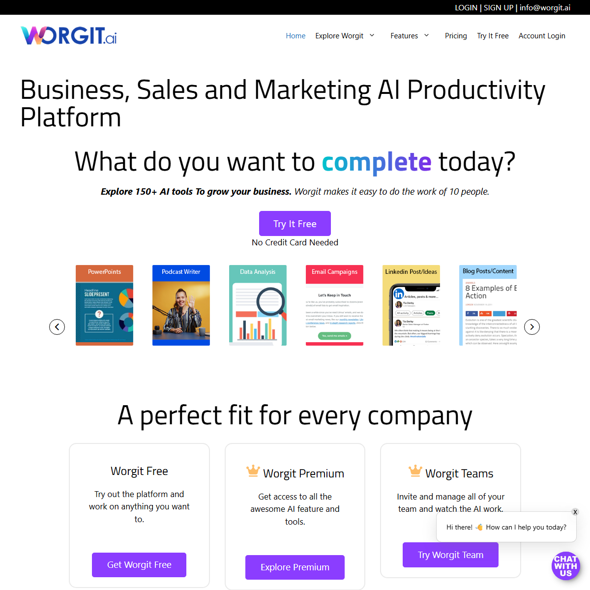 Worgit.ai - marketing Tool Screenshot