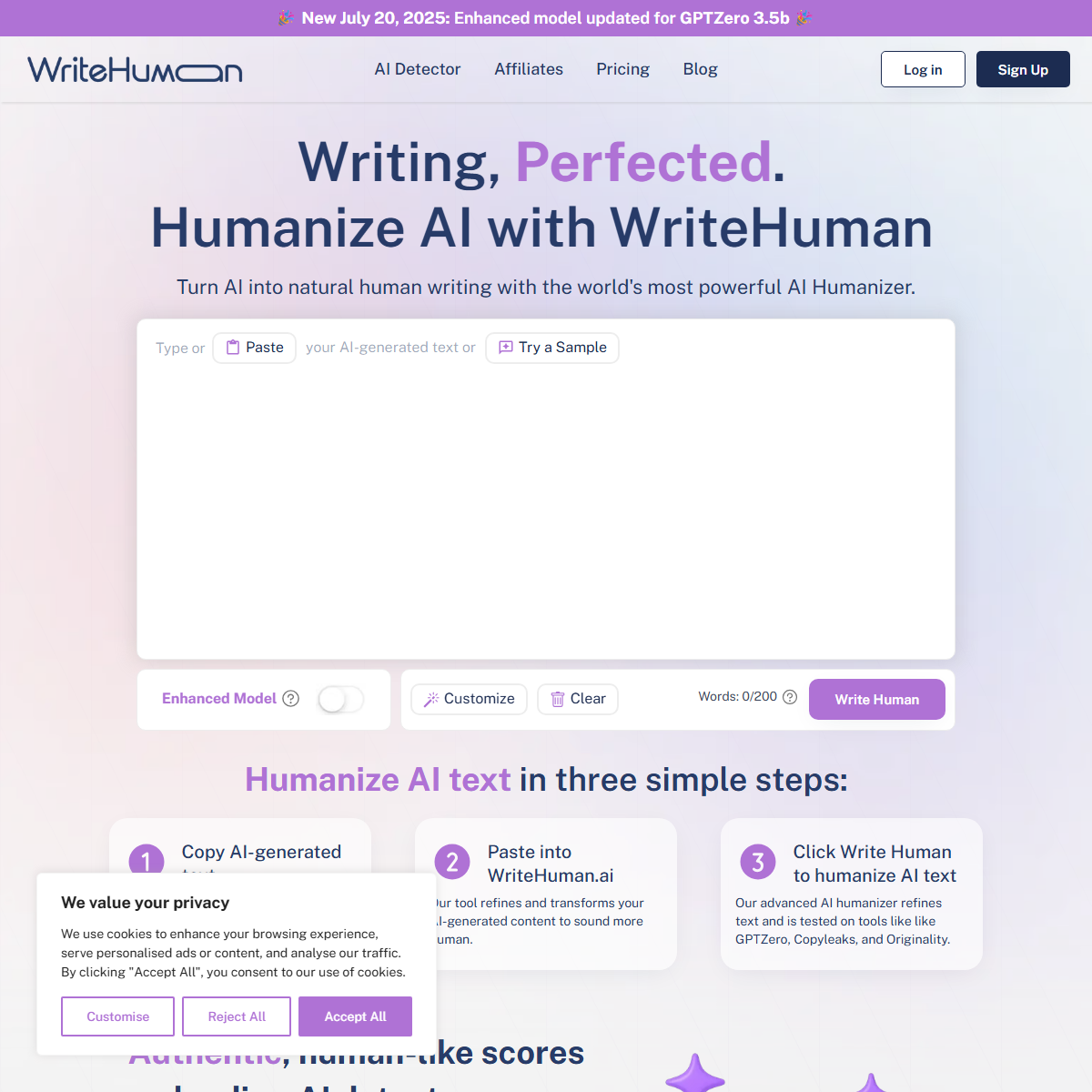 WriteHuman - writing generators Tool Screenshot