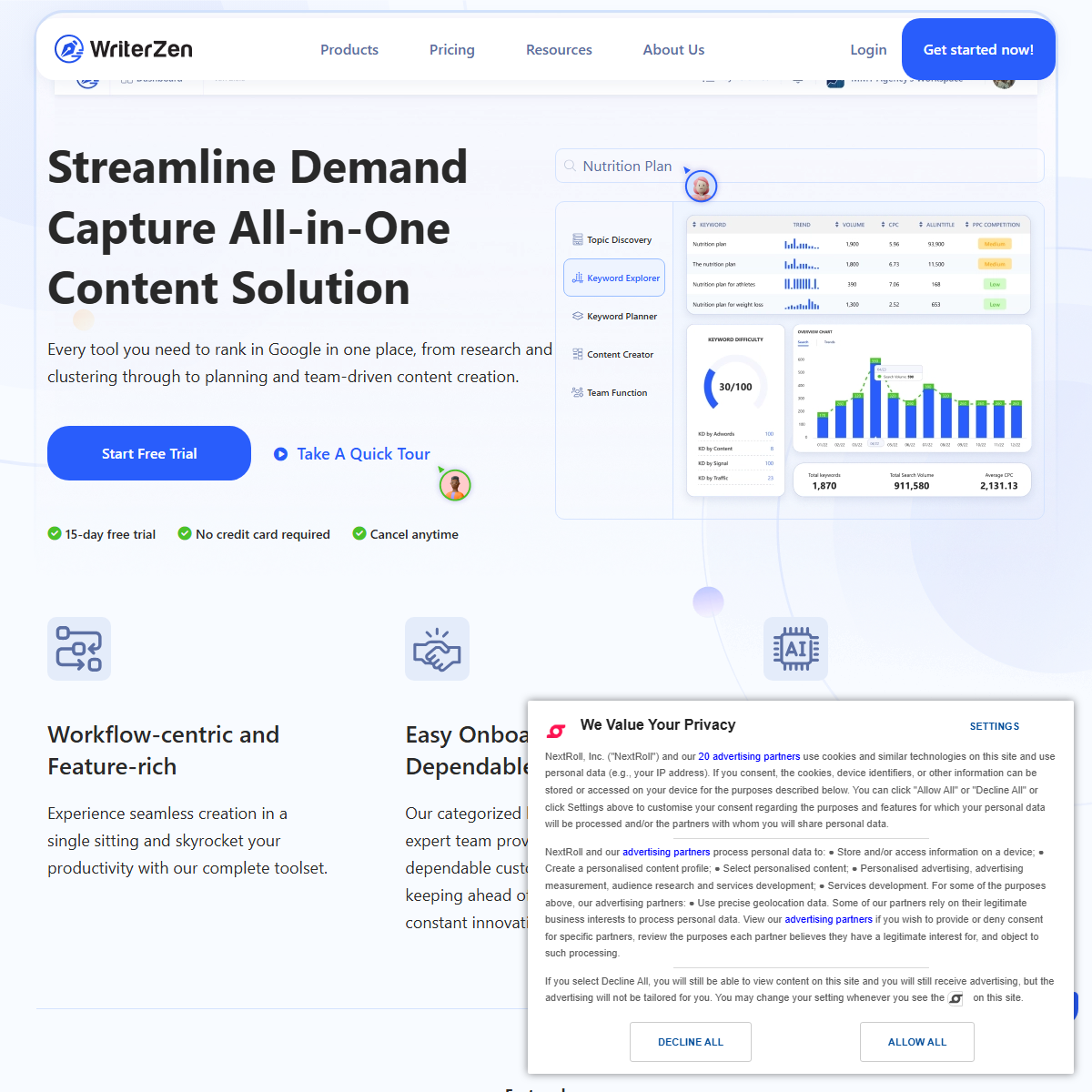 WriterZen - SEO Tool Screenshot