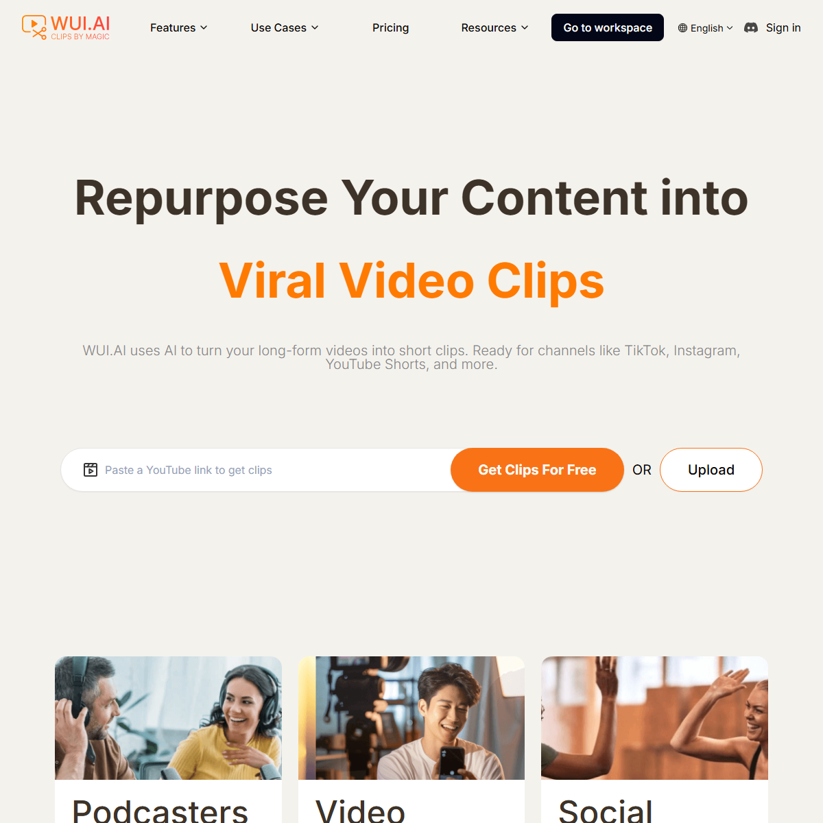 WUI.AI - video editing Tool Screenshot