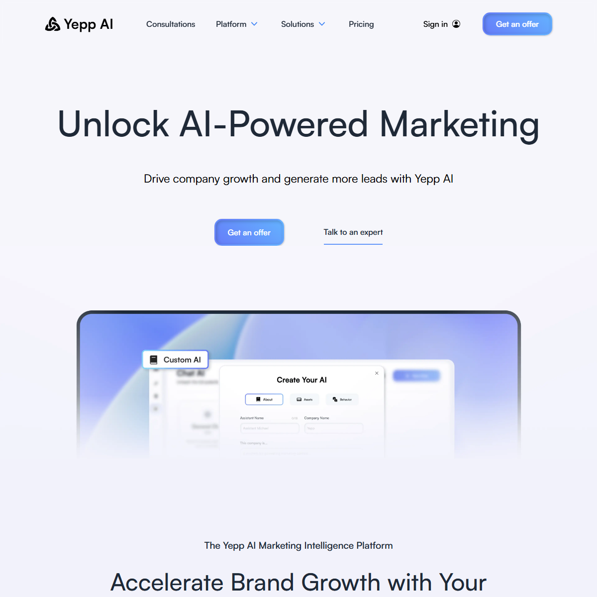 Yepp AI - marketing Tool Screenshot