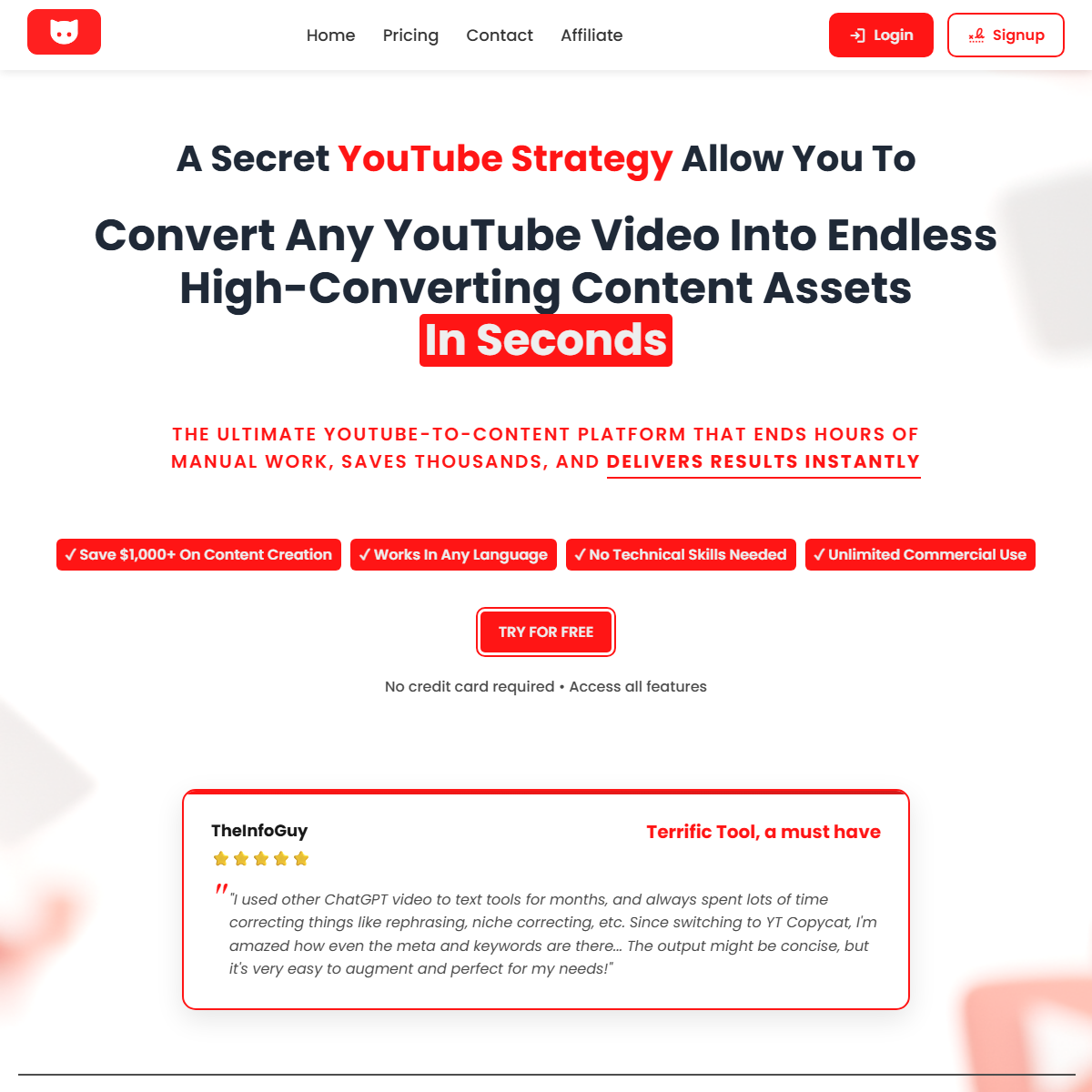 YT Copycat - SEO Tool Screenshot