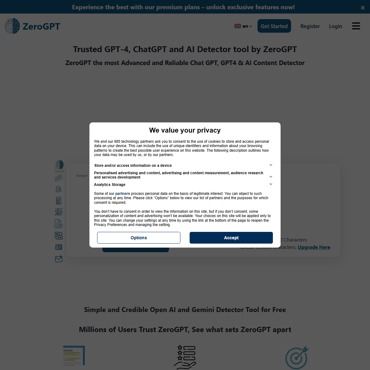 Zero GPT - AI detection Tool Screenshot