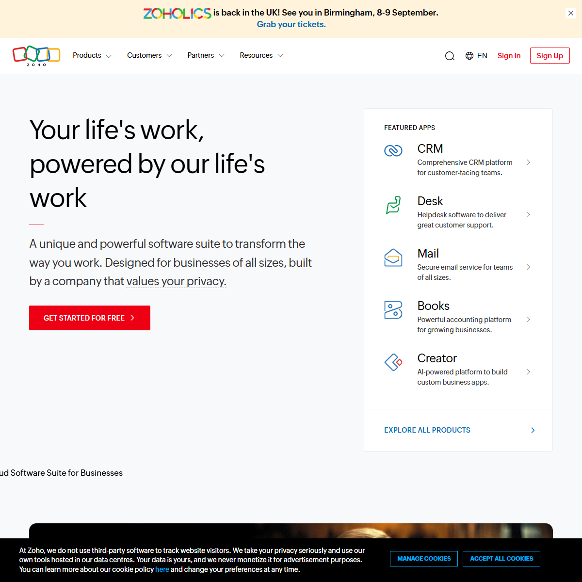 Zoho Social - text to video Tool Screenshot
